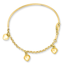 Load image into Gallery viewer, 14K Yellow Gold Polished Dangle Heart Baby Bracelet

