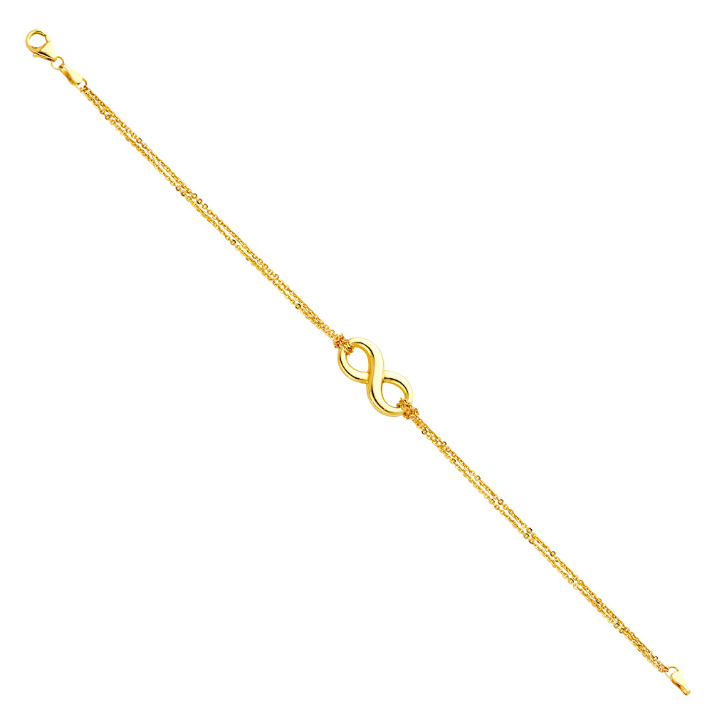 14K Yellow Gold Infinity Bracelet