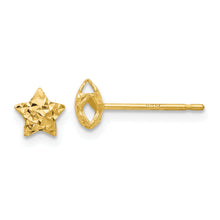 Load image into Gallery viewer, 14K Yellow Gold Puffed Star Post Earrings
