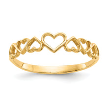 Load image into Gallery viewer, 14K Yellow Gold Hearts Ring

