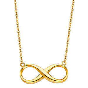 14K Yellow Gold Infinity Necklace