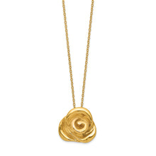 Load image into Gallery viewer, 14K Yellow Gold Polished Puffed Rose 18 in Necklace
