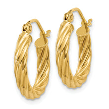 Load image into Gallery viewer, 14K Yellow Gold Polished 2.75 mm Twisted Hoop Earrings
